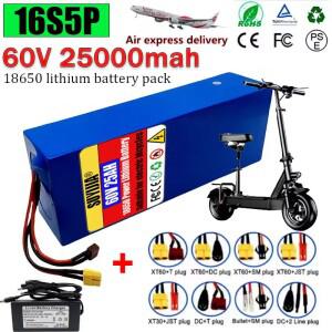 16S5P 60V 배터리 25AH 리튬 팩 25000mah 바이크 오토바이 스쿠터 자전거 1000W 모터(BMS 포함)
