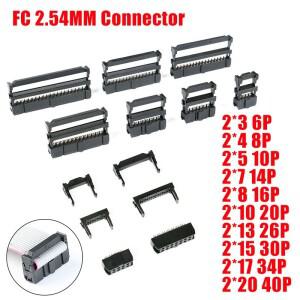 Dip 6/10/20/26/34/40 핀 2.54MM 피치 수 소켓 스트레이트 idc 박스 헤더 PCB 커넥터 이중 행 10P/20P/40P