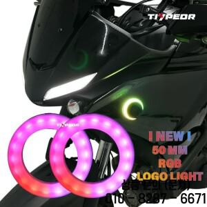TIYPEOR LED 엔젤아이즈 50mm RGB 블루투스 컨트롤 라이트 서클 커버 링 (BMW 로고 야마하