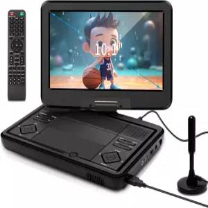 페이허 eihe 12.5인치 휴대용 TV/DVD 플레이어 - 10.1인치 HD 스위블 화면 디지털 튜너/HDMI/USB/AV 내장