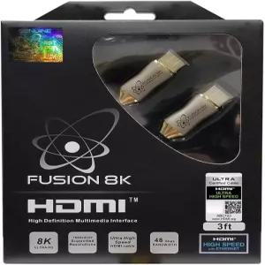 Fusion8K HDMI 2.1 인증 케이블은 모든 TV 블루레이 Xbox Series X PS5(3피트)와 호환되는 10K 8K 60Hz 및