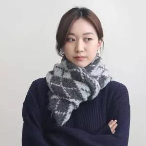 [OFK05OS4]빅 체크 머플러 아가일 커플 목도리 겨울 롱 여