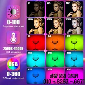 LUXCEO P400S 휴대용 RGB 비디오 라이트 LED 광선검(배터리 포함) 2500 6500k 36000 색상 Youtube Vlog용
