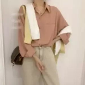 미니멀 클래식 캐주얼 셔츠_인디핑크,화이트 옷자락 미니멀 포인트