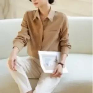 미니멀 코듀로이 카라 셔츠_브라운,블루,크림 옷자락 미니멀 포인트