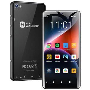 HIFI WALKER G7 PRO ANDROID 13 MP3 플레이어 SPOTIFY 지원 5.2인치 HD 터치스크린 포터블 미디어 WIFI 및 BLUETOOTH 듀얼 카메라 스피커 GOOGLE PLAY 성인용 확장 가능한 저장 공간(160GB) 포함