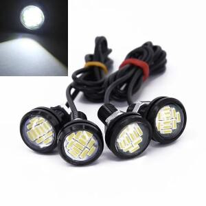4pcs 12V 15W 백색 LED DRL 자동차 작업 빛 주간 주행 등 백업 램프 역방향 조명 교체 액세서리 부품
