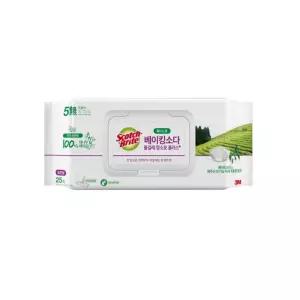 3M 자연분해 대나무소재 베이킹소다 물걸레 청소포 25매 표준형 28x21cm 세척력