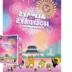 500피스퍼즐 카카오프렌즈 신나는 불꽃놀이 YE874143 풍경화퍼즐 프랜즈 라이언 사자 Bf-CE084