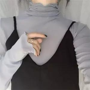 [라일리여성의류] Rly 여성 시스루 블라우스 목프릴 폴라 이너 러블리