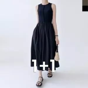 포인트 데일리 [1+1] GSS ND62 플레어 레이어드 민소매 드레스 다잇템26981690588872