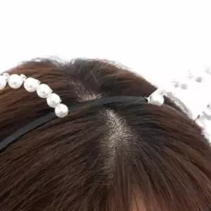 큐빅진주고양이머리띠화이트 파티 소품파티용품 코스프레 포토존 귀여운 촬영 홈소품 이벤트 행사 기념일