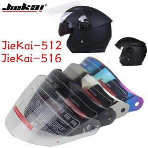 JIEKAI 512 SLIVER KOCHA MULTICOLOR Visera Casco Moto용 바이크 오토바이 하프 헬멧 바이저