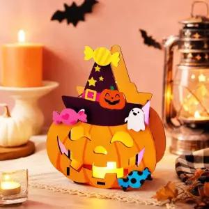 [키득키득]우드공예 MDF DIY 할로윈 칼라 호박조명 무드등 촛불세트