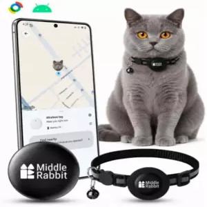 안드로이드용 GPS 고양이 추적기 목걸이 구글 파인드 허브 포함 월 구독료 없음 실리콘 홀더 실내외 가벼움