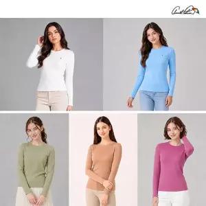 [아놀드파마](26FW 신상) 아놀드파마 여성 코튼 골지 니트 티셔츠 (5종)