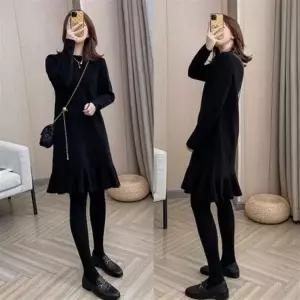 데일리 밑단프릴 니트원피스_블랙,크림,레드 포인트 아이템 오픈런 (53147569)