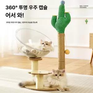 고양이 캡슐침대 아크릴 투명침대 캡슐 포스트 반구형