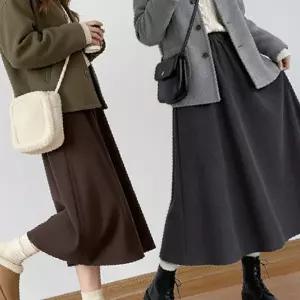 코듀로이 기모 플레어 롱스커트 6color 골덴치마 스판 골지 밴딩 A라인 겨울 롱치마