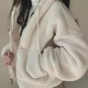양털 퍼 세미 크롭 후드집업 여성 겨울 아우터 여자 겨울아 여성아