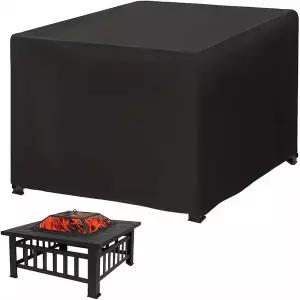 화목 난로 장작 BBQ 액세서리 파이어 피트 커버 스퀘어 210T 방수 파티오 테이블 변색 방지 및 자외선