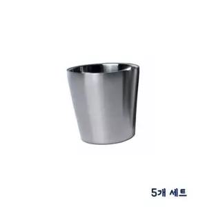 2중 스텐 물컵 5p 약7.2x7.1cm 식당 업소 a5F6E7 가정 스텐컵