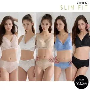 [방송히트]비비안 슬림핏 22차 빅사이즈 풀커버 노와이어 프리무빙 메쉬 브라팬티세트(75A-90C)