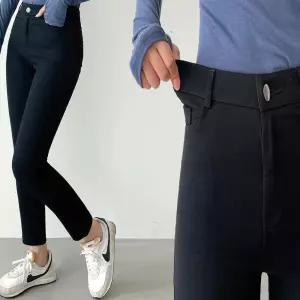 여자 겨울 블랙 일자핏 스키니 데님 진 sE2F44 기모 청바지