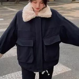 캐주얼 빅포켓 포인트 소프트 퍼 겨울 점퍼 머스타드 a28C3C 차이나카라 라이더자켓