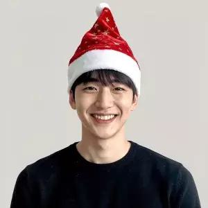 [RIZPICK]산타모자 크리스마스 코스튬 레드 골드별 퍼모자