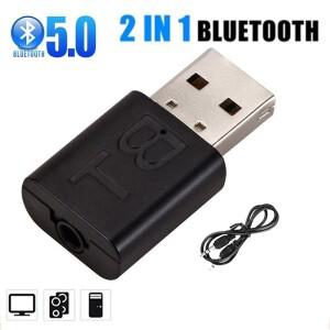 USB 블루투스 5.0 수신기 송신기 어댑터 자동차 음악용 3.5mm AUX 잭 TV 헤드폰용 스테레오 오디오