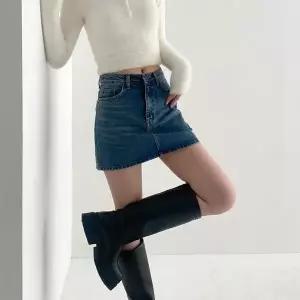 [하프클럽/신상오픈런]움브리 워싱진 여성 일자라인 캐주얼 팬츠 청치마