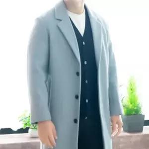 남성 겨울 가을 정장 세미오버핏 롱 울 단추 코트 자켓