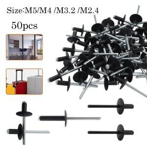 리벳못 50개 블랙 알루미늄 블라인드 리벳 M2 M4 M5, 리벳, M3 4 맨드렐 2 스틸용 시트 돔 배기