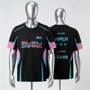 리그 오브 레전드 e스포츠 LPL B 팀 3D 프린팅 유니폼 티셔츠 패셔너블 캐주얼 루즈핏 얇은 속건성 상의