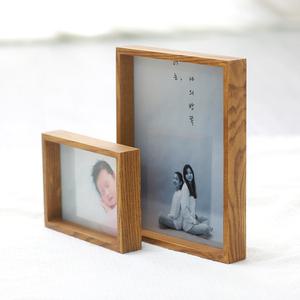 블레스프레임 애쉬 원목액자 밤색 사진인화 그림 5x7