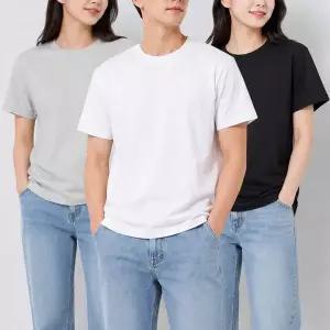 [제이케이유통]제이케이 국산 30수 순면100% 코마사 무지 라운드 반팔티 무지티 면티