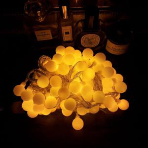 LED앵두전구 100구 황색 투명선 점멸전원코드포함