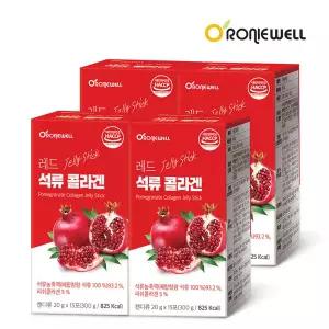 [로니웰]레드 석류 콜라겐 젤리 스틱 20g 15포 x 4개