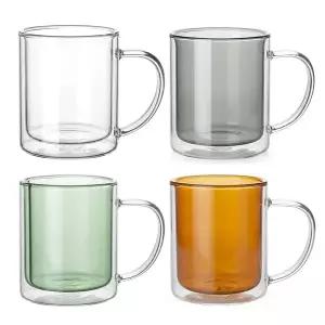 더블월 이중 내열 유리컵 300ml 말차라떼 유리 머그컵
