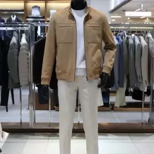 [바쏘](의정부점)25 FW Vegan 스탠딩 카라 블루종 스웨이드 재킷 점퍼 카멜