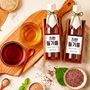 전통 압착 맑은 진한 참기름/들기름 350ml 2병