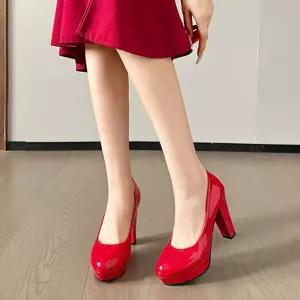 아이위크 봄 가을 심플 여성 가보시 구두 여자 키높이 펌프스힐 굽11cm 220-260mm