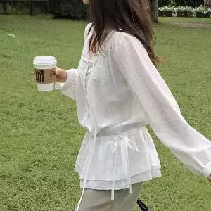 [코코블랑] 로뜨 셔링 미디 블라우스