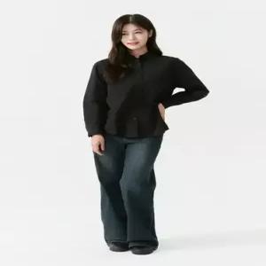 잠뱅이 [jambangee] 여성) 다크 인디고 밴드 와이드 루즈핏 TG L) AP3DTG659-DB