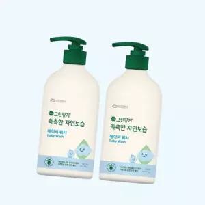 그린핑거 2개 촉촉한 자연보습 베이비 워시 500ml 신생아 아기 유아 키즈 어린이 순하고 자극없는 대용량