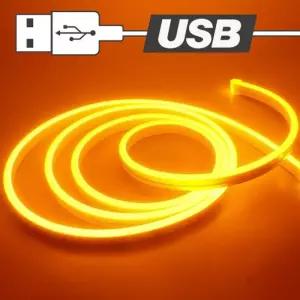 USB전원 실리콘 면발광 무드등 LED바 옐로우 50cm/줄조명/차량용/띠조명/자동차/실내/장식/조명/컬러/칼라