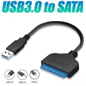 SATA to USB 3.0/2.0 어댑터 케이블 22핀 2.5인치 외장 HDD SSD 하드 드라이브 PC 컴퓨터 연결 지원