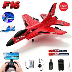 RC 폼 항공기 F16 비행기 2.4G 무선 조종 글라이더 원격 전투기 EPP 4K 카메라 장착 장난감