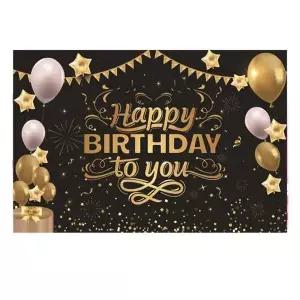 [RIZPICK]럭셔리생일현수막(대형) 블랙파티 A타입 장식 배너